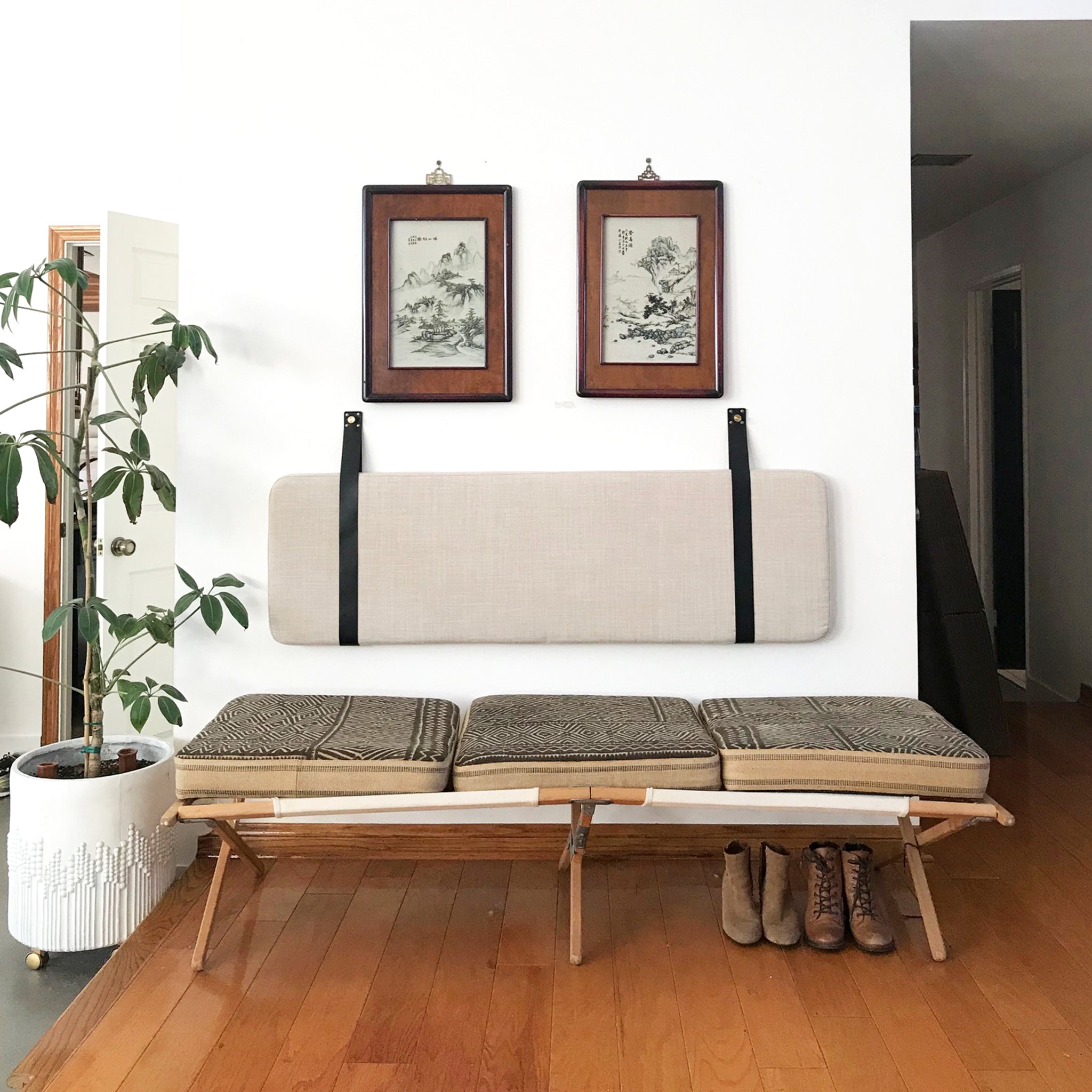 Beige Performance Linen - Wall Hung Headboard/Backrest Cushion with Le -  Norwegian Wood